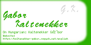 gabor kaltenekker business card